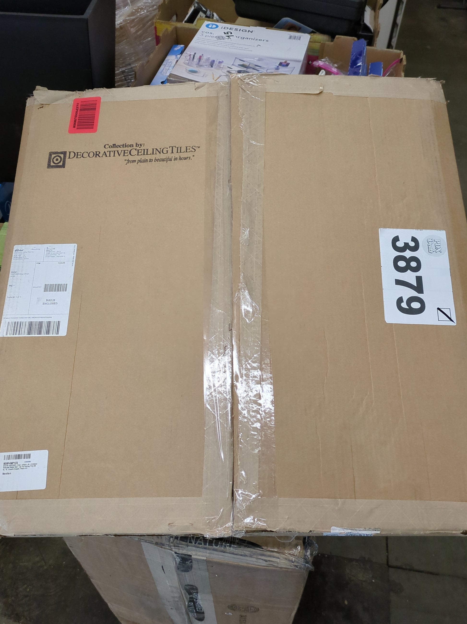 Shanko SKPC503-lnop-24x24-N-6 Victory Stamped Metal Nail-up Tin Ceiling Tile (24 sq. ft), Lincoln Copper, Pack of 6 - Retail $153