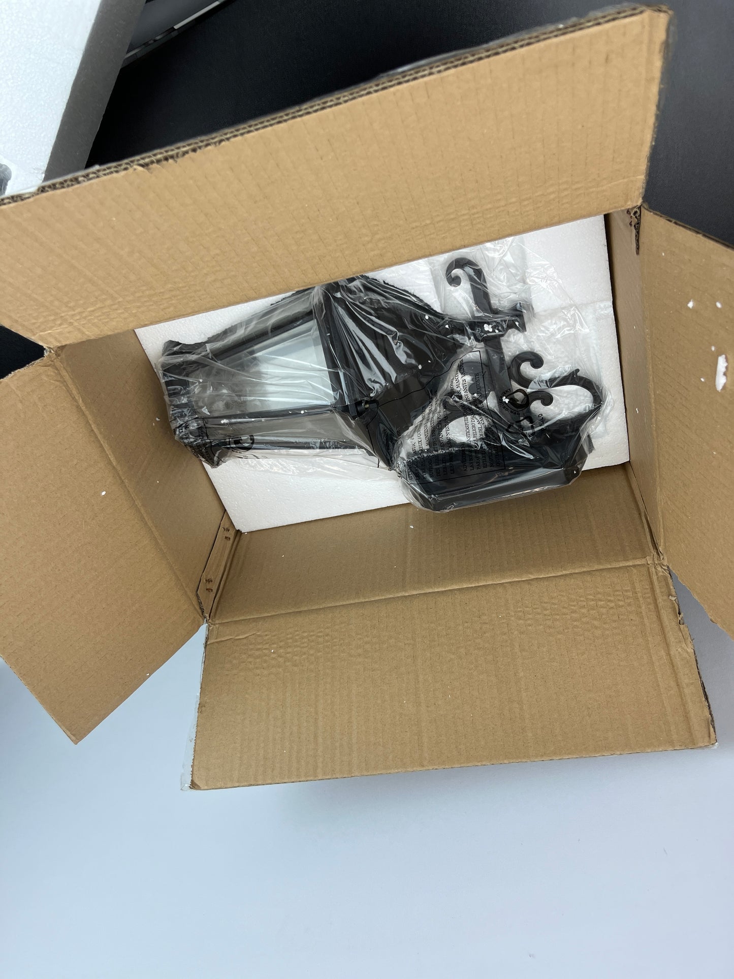 Livex Lighting 7555-04 Hamilton 3 Light Black Cast Aluminum Outdoor Wall Lantern with Clear Beveled Glass, 8" x 9" x 20" - Retail $73