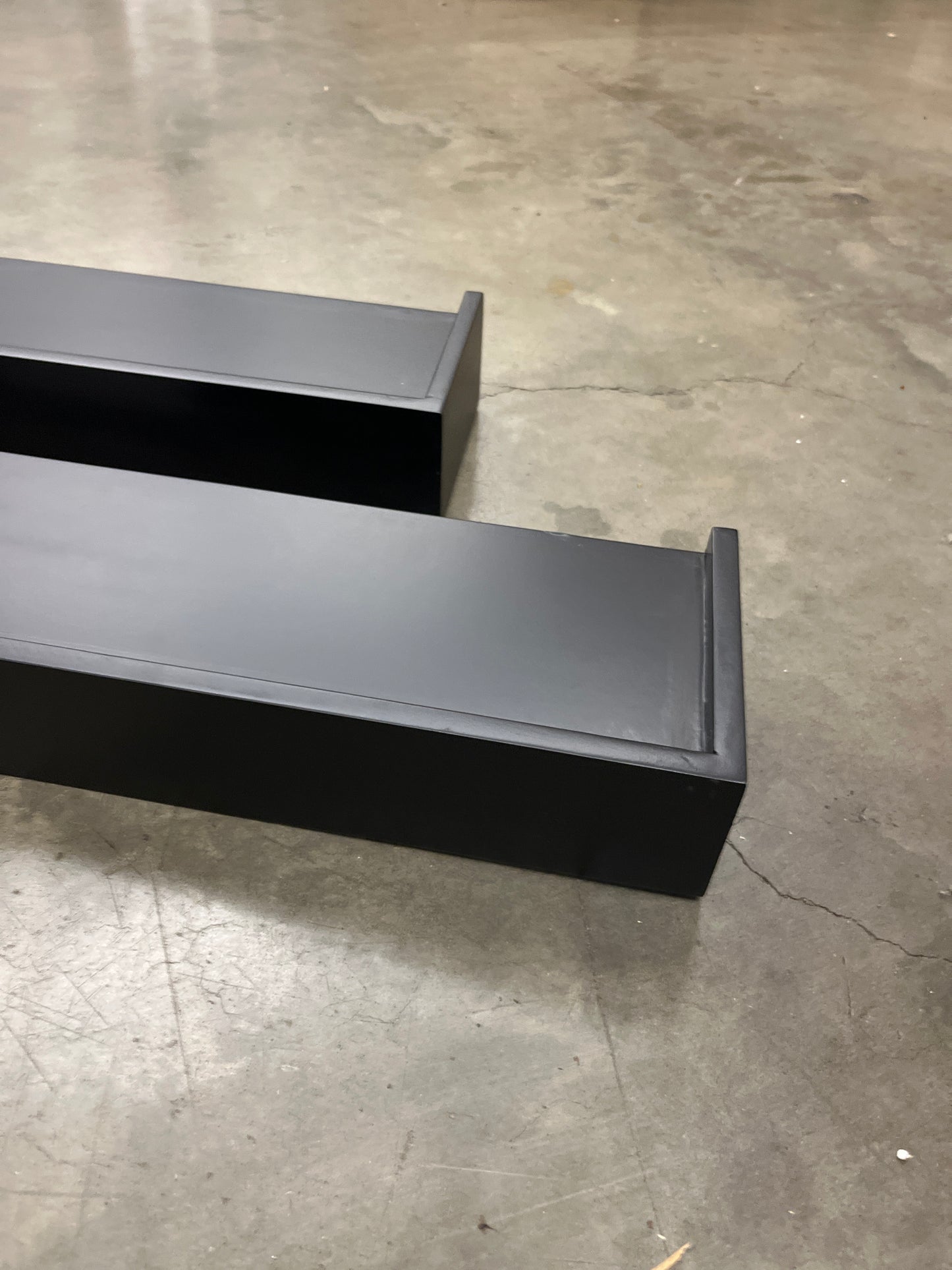 36 in. W x 5.9 in. D Black Decorative Wall Shelf with Ledge (Set of 2)