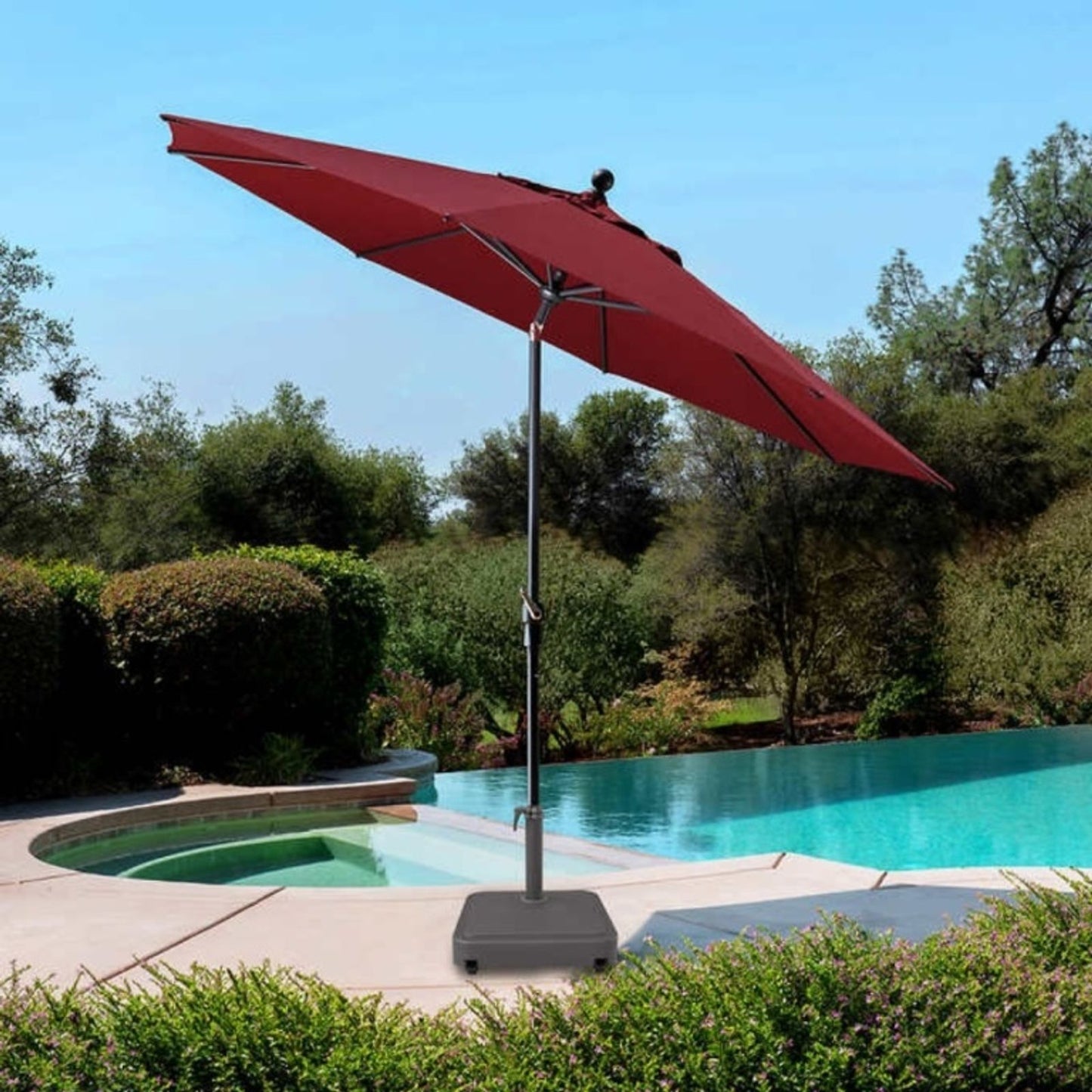 NEW - ProShade Red 10 ft Round Auto Tilt Aluminum Market Umbrella