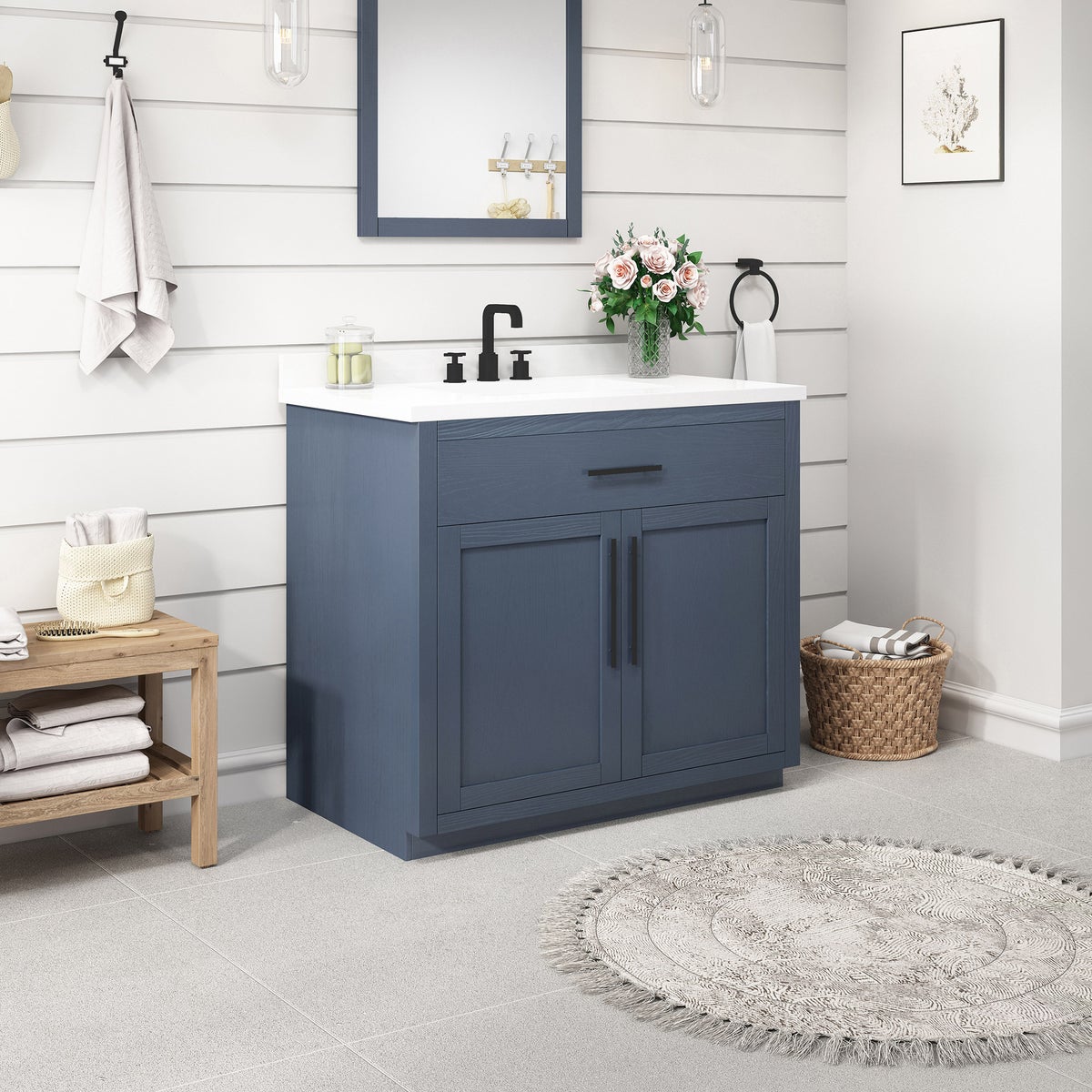 OVE Decors Kaya Bath Vanity in Blue 36 inch