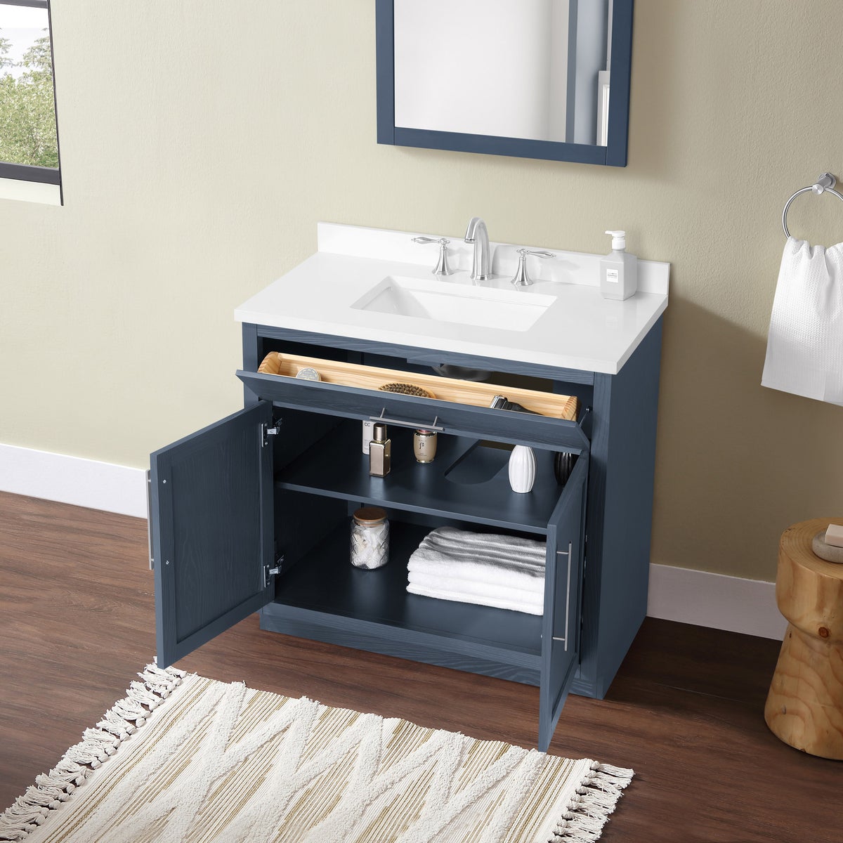 OVE Decors Kaya Bath Vanity in Blue 36 inch