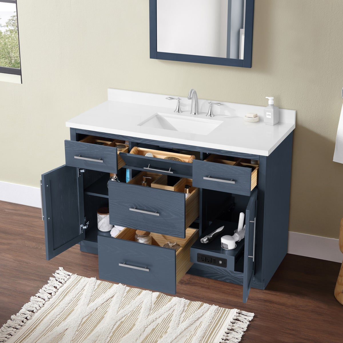 OVE Decors Kaya Bath Vanity in Blue 48 in