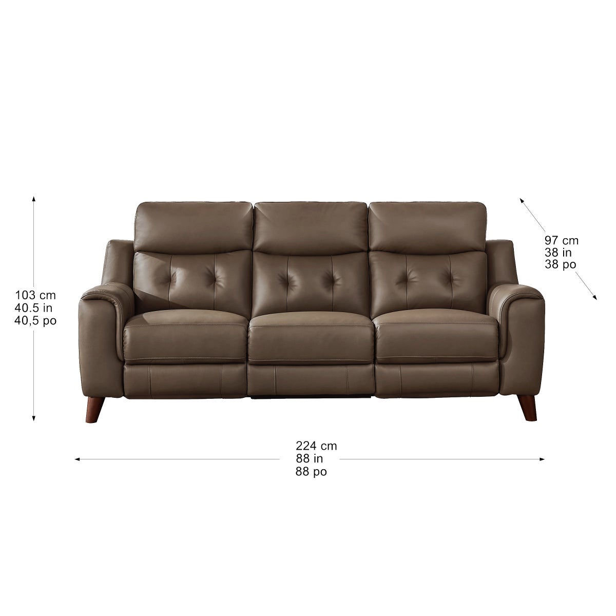 Malibu Leather Power Reclining Sofa with Power Headrests