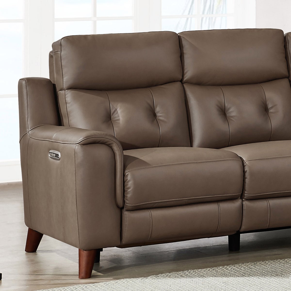 Malibu Leather Power Reclining Sofa with Power Headrests