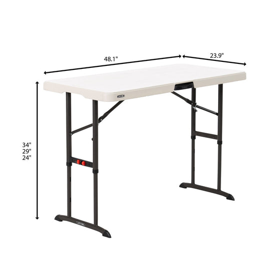 Lifetime 4-Foot Commercial Adjustable Height Folding Table