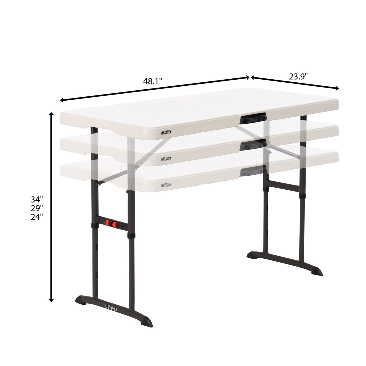 Lifetime 4-Foot Commercial Adjustable Height Folding Table