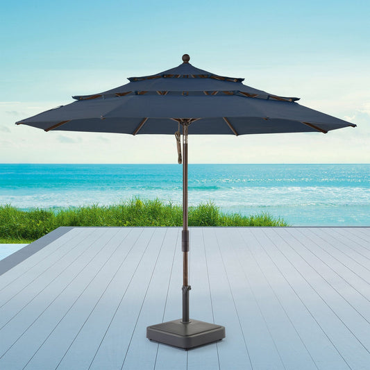 NEW - Proshade 11ft Wood-Look Collar Tilt Aluminum Umbrella - Retail $220
