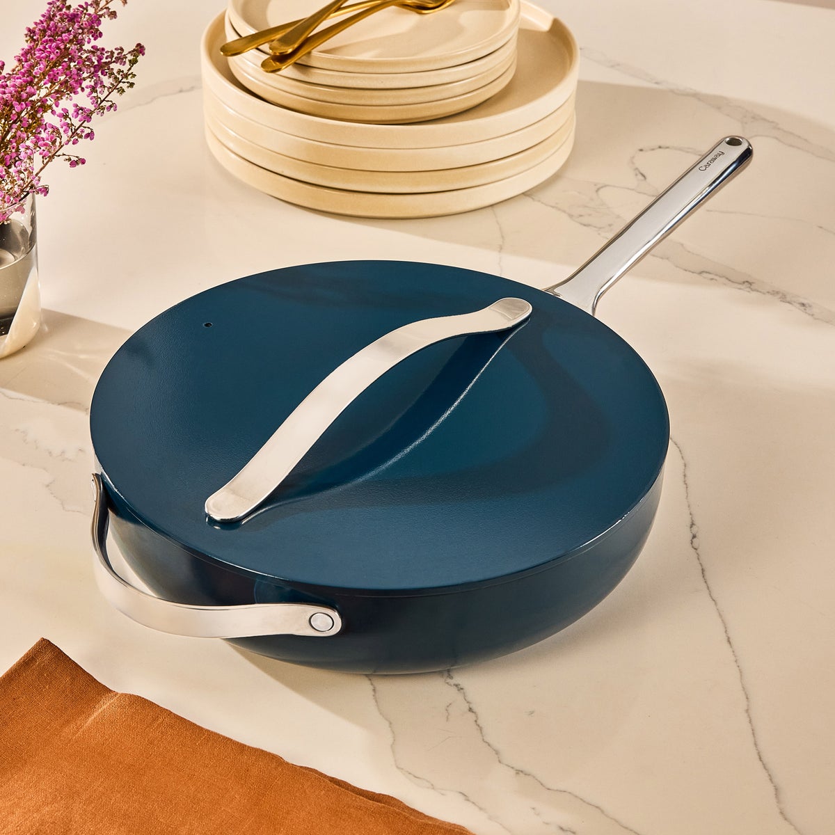 NEW - Caraway 3-piece Ceramic Non-Stick Sauté Pan Set
