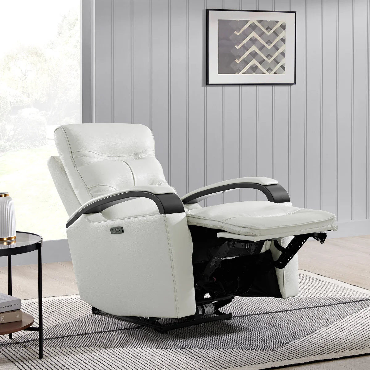 Canmore Leather Power Recliner with Power Headrest - Retail $699