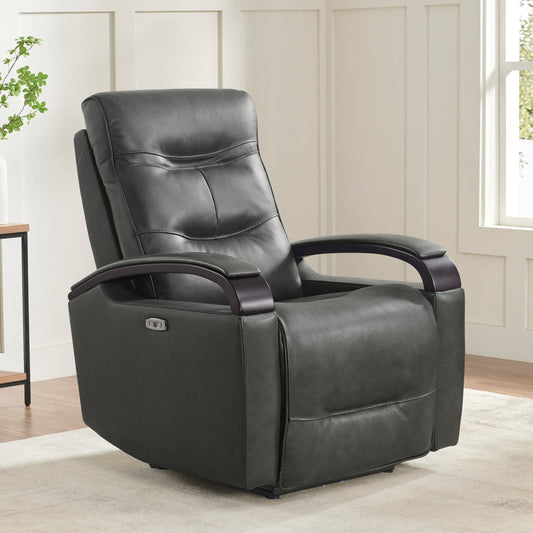 Canmore Leather Power Recliner with Power Headrest - Retail $700