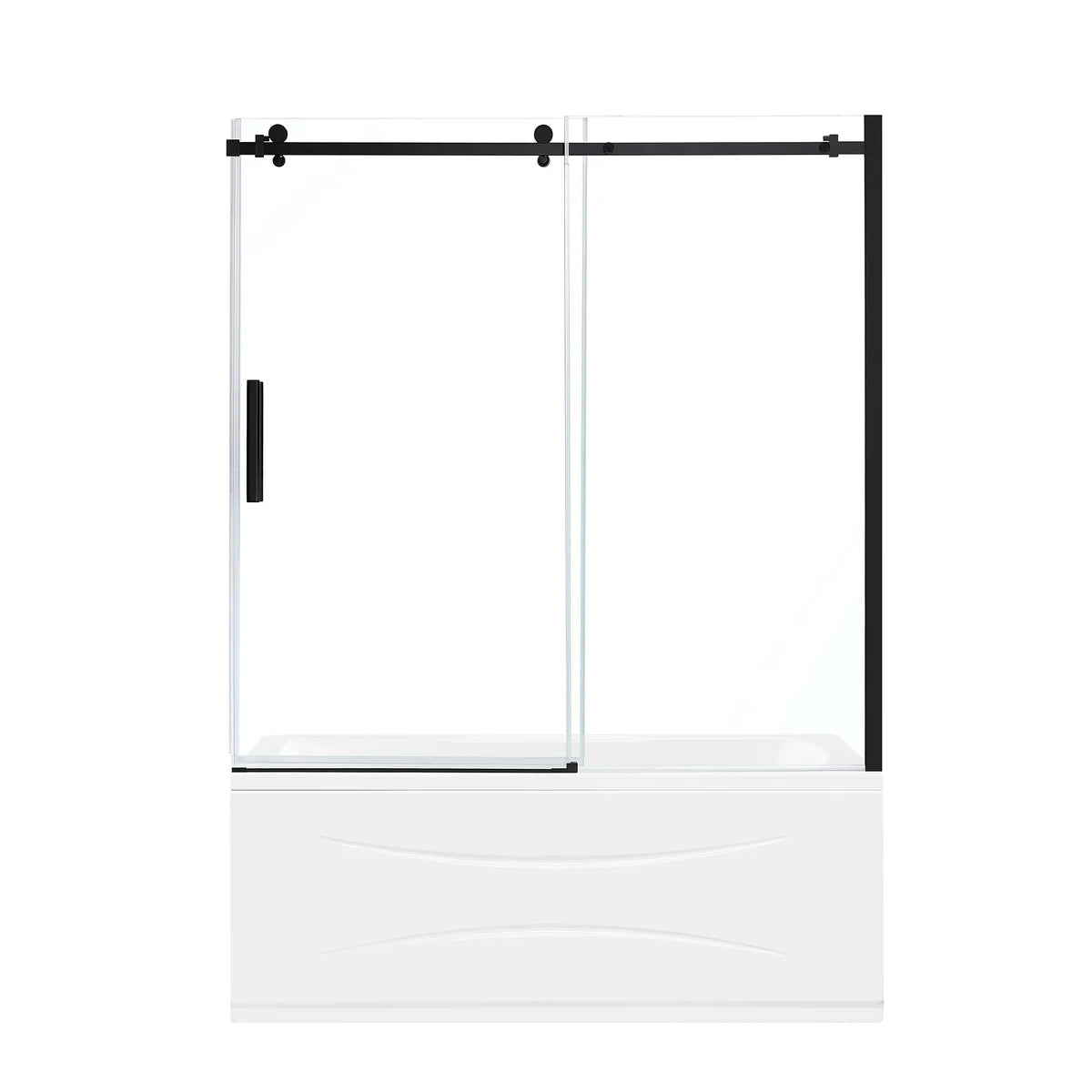 NEW w/ dmg - OVE Decors Kelsey 60" Tub Door Matte Black - Retail $599