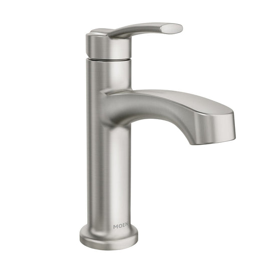 Moen Laken Brushed Nickel Single Hole Bathroom Faucet