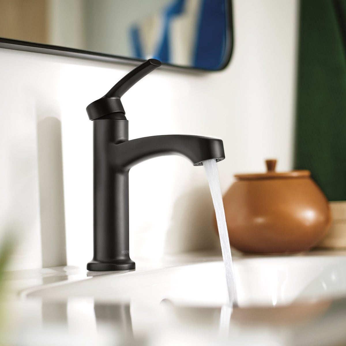 NEW - Moen Laken Single Hole Bathroom Faucet