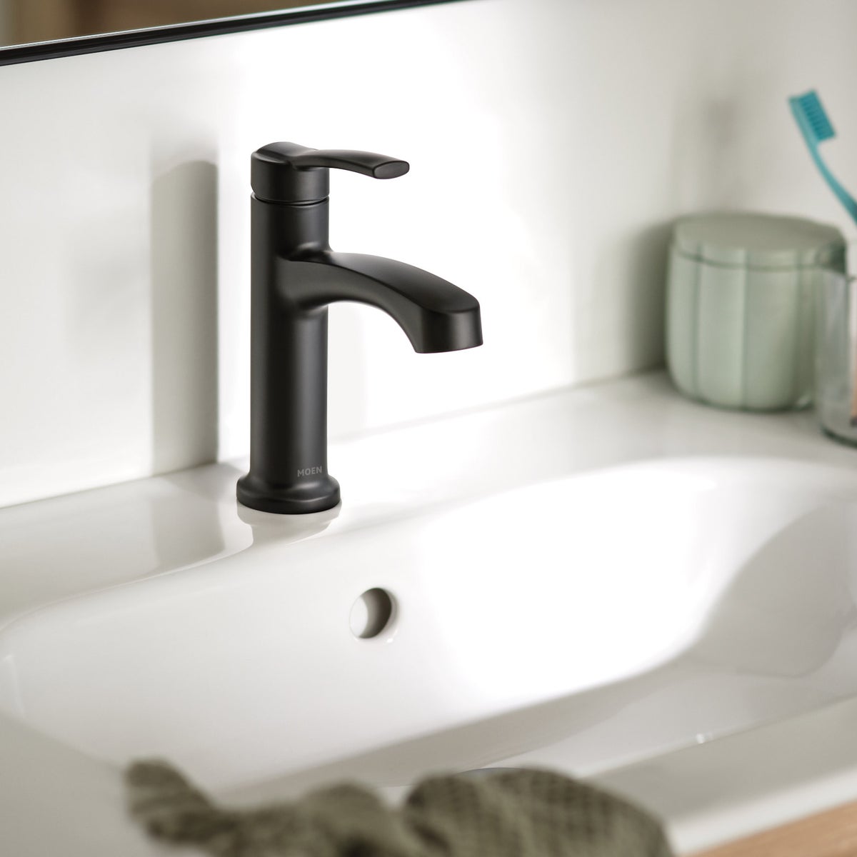 NEW - Moen Laken Single Hole Bathroom Faucet