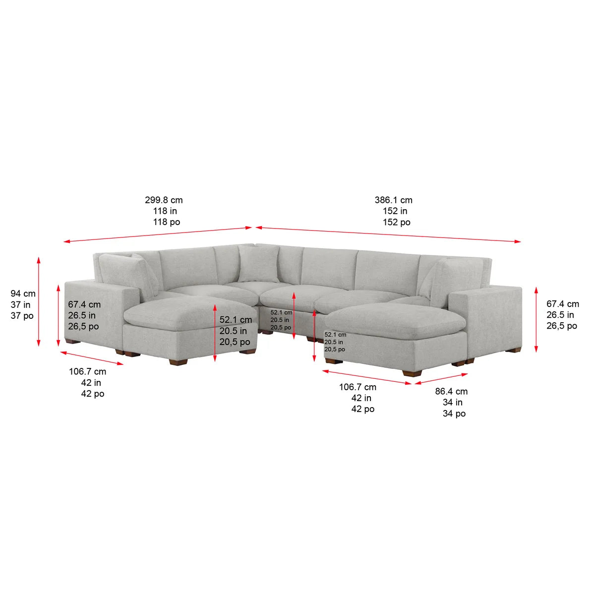 Thomasville Lowell 8-piece Modular Sectional - Retail $2399