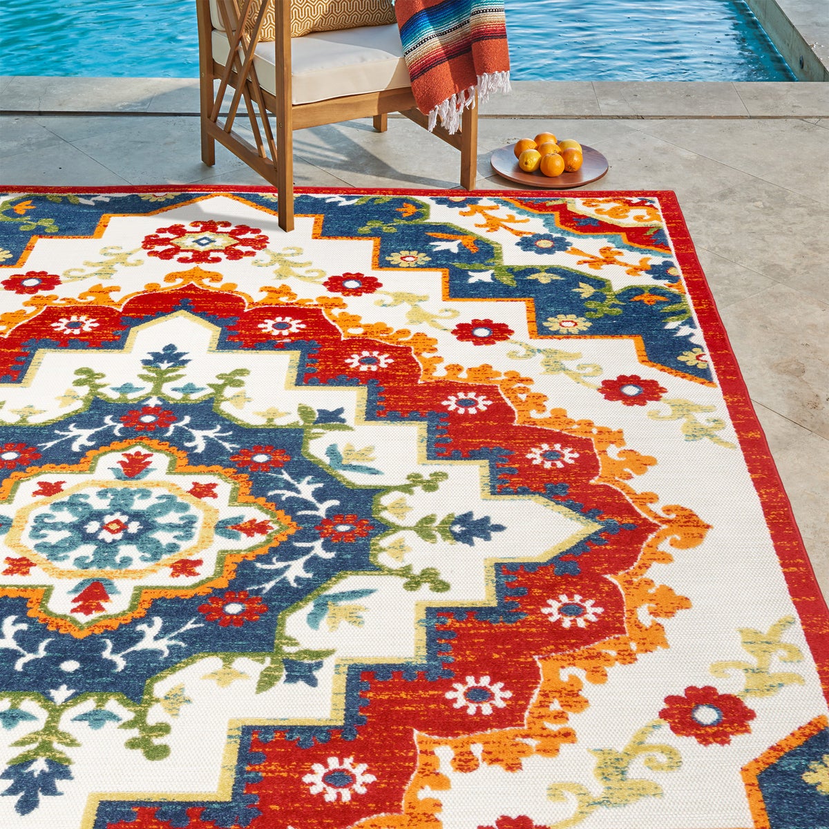 Toscana Indoor/Outdoor Area Rugs, Aruba Red, Rug Size: 6 ft. 6 in. x 9 ft.