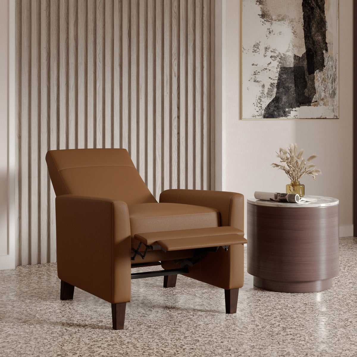 Barcalounger Ridgefield Leather Pushback Recliner  - Retail $500