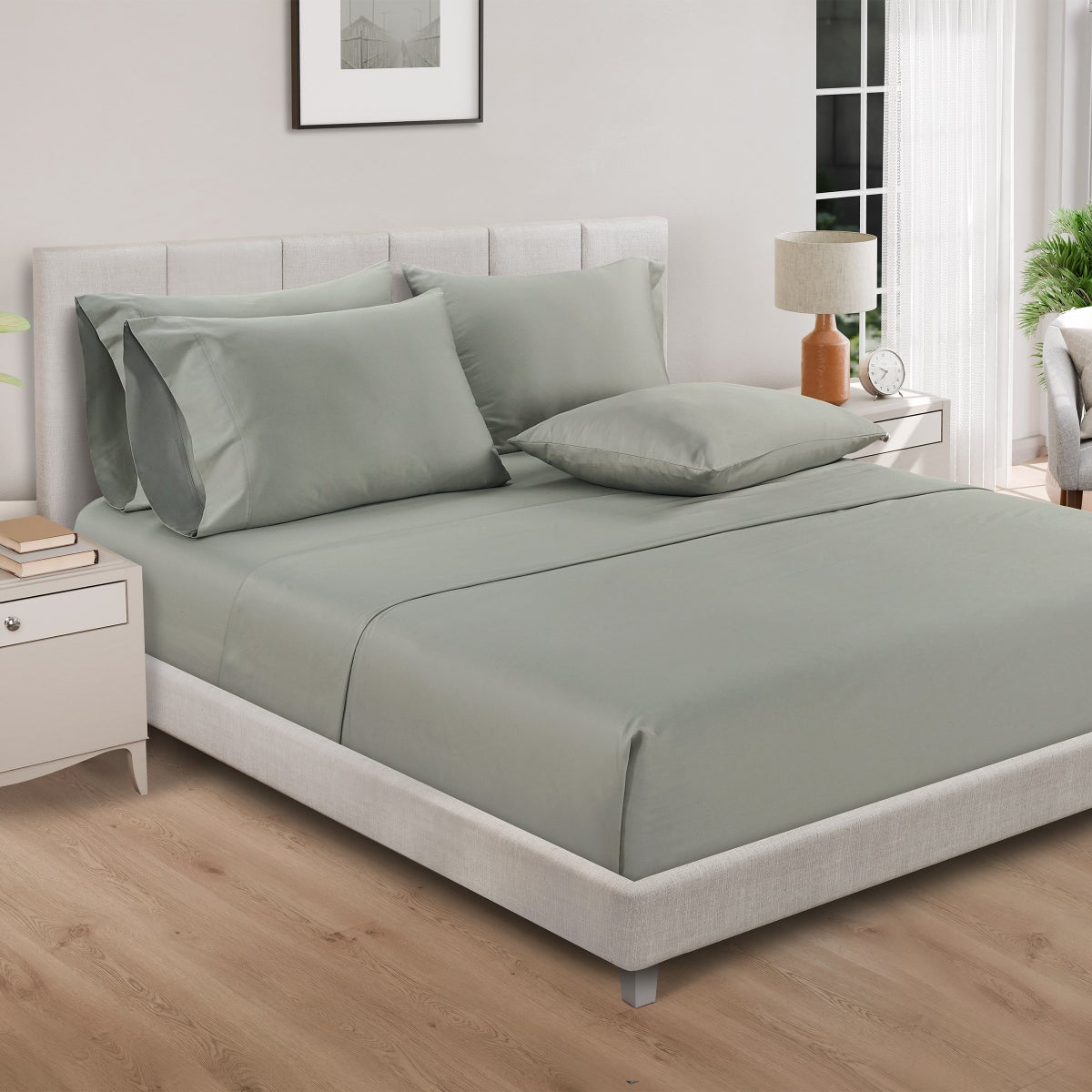 QUEEN Pure Earth Organic 300 Thread Count 6-piece Sheet Set - Retail $60