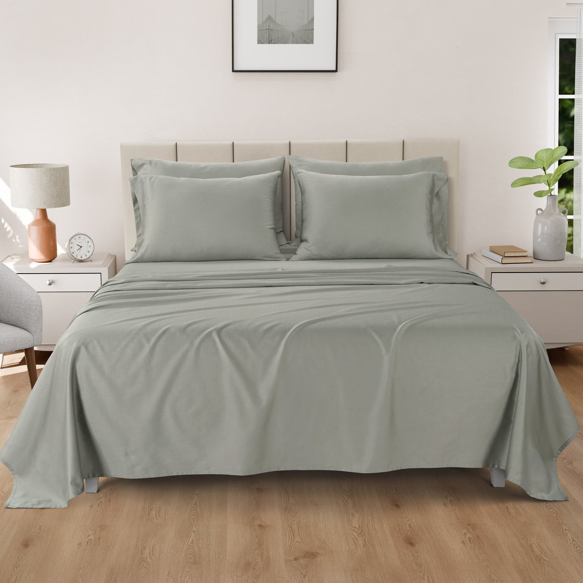 QUEEN Pure Earth Organic 300 Thread Count 6-piece Sheet Set - Retail $60