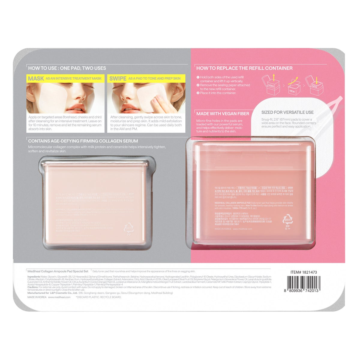 Mediheal	Collagen Pad Set 100 Pads & Pad Refill