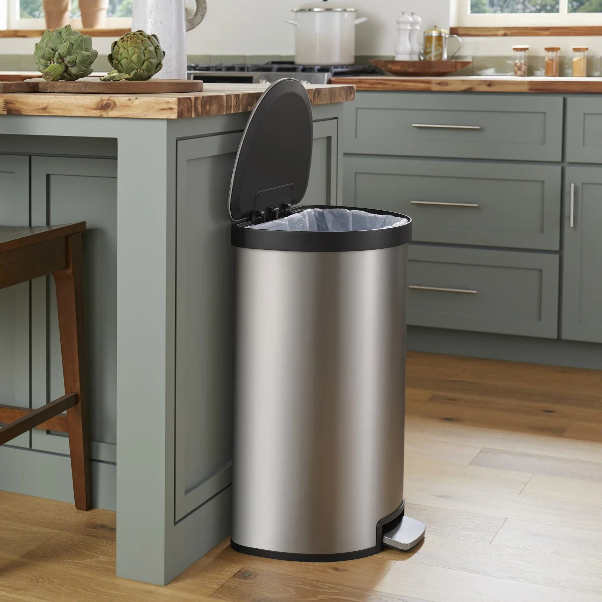 NEW - Kohler 45L Semi-Round Step Trash Can - Retail $74
