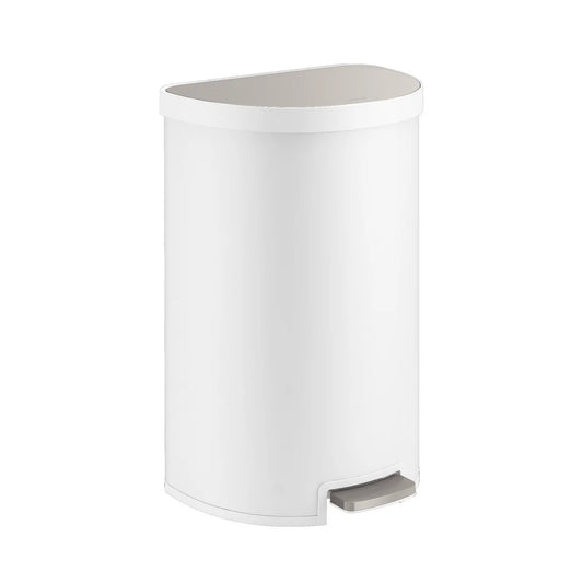 NEW - Kohler White 45L Semi-Round Step Trash Can - Retail $89