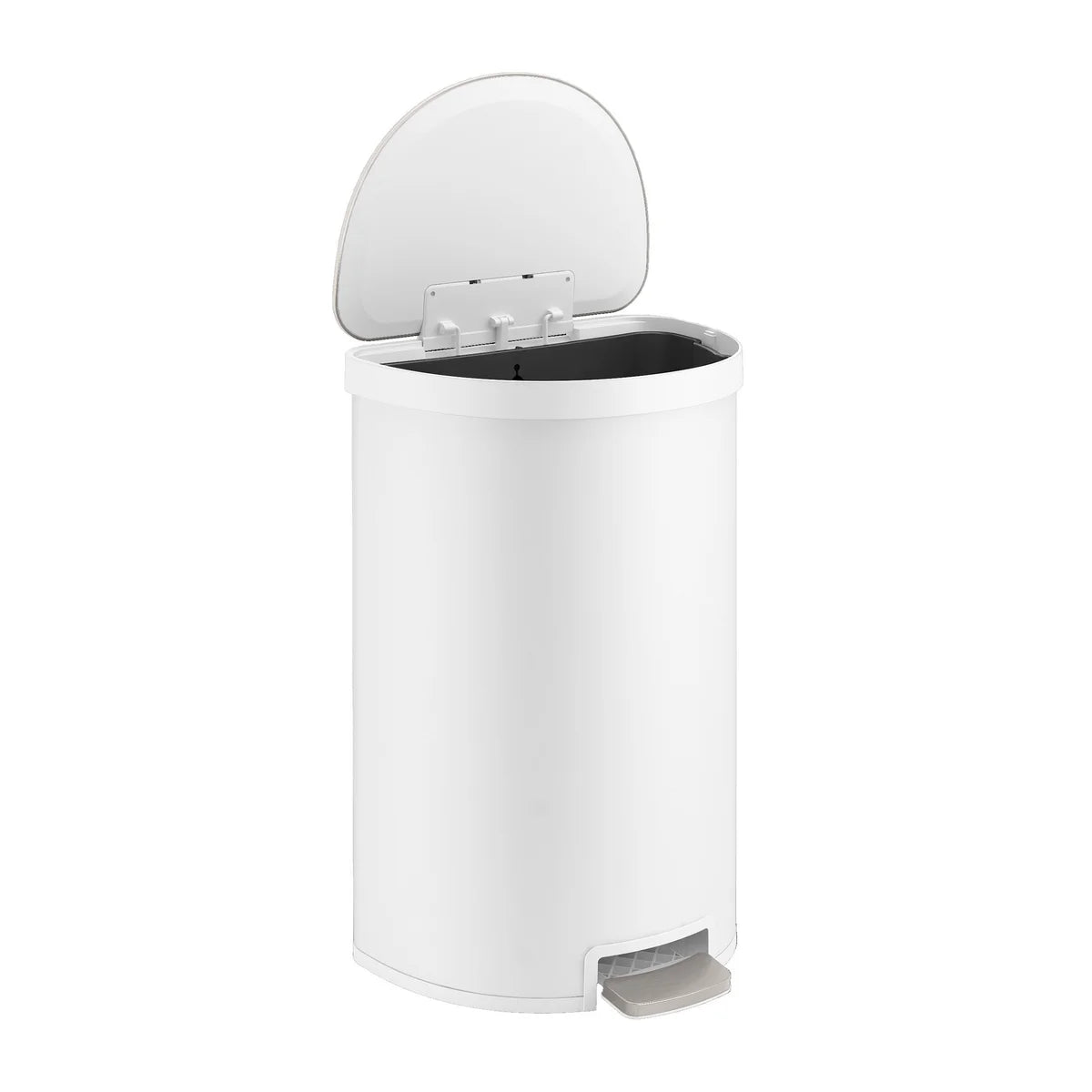 NEW - Kohler White 45L Semi-Round Step Trash Can - Retail $89