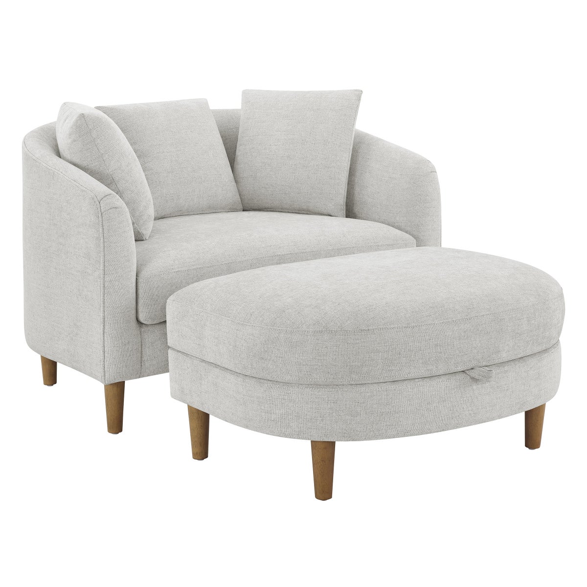 Thomasville Dillard Accent Chair with Storage Ottoman