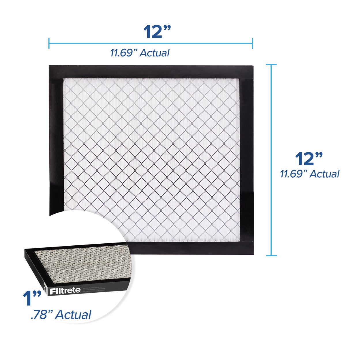 Filtrete Air Filter 12x12x1 MPR 2500 MERV 14, High Performance Premium Allergen, Ultrafine Particles, Bacteria and Virus Filter, 4-pack