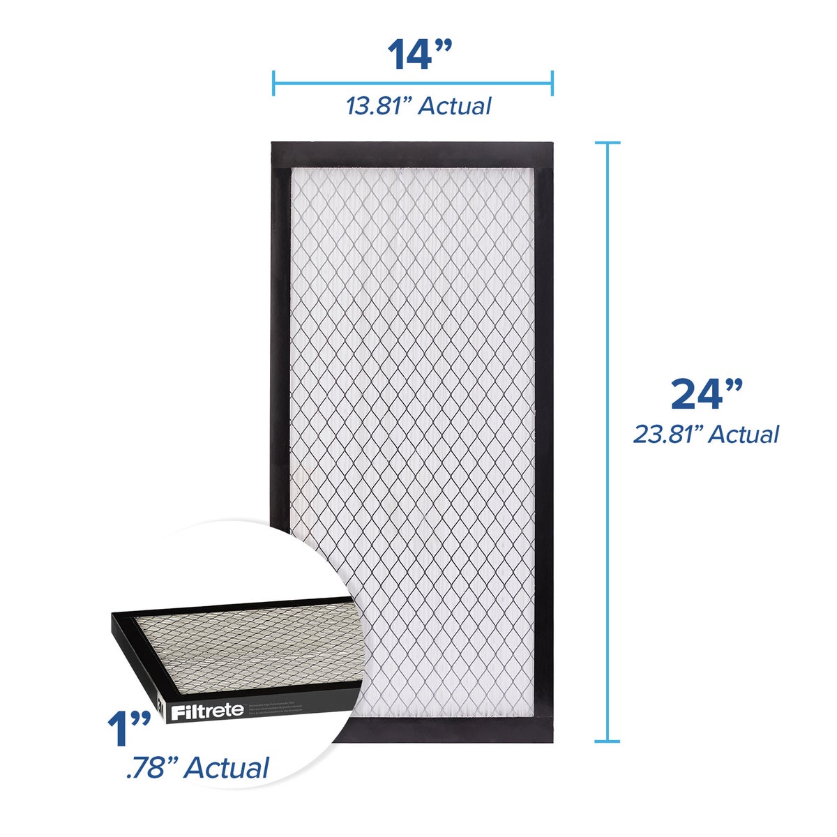 Filtrete Air Filter 14x24x1 , MPR 2500 MERV 14, High Performance Premium Allergen, Ultrafine Particles, Bacteria and Virus Filter, 4-pack