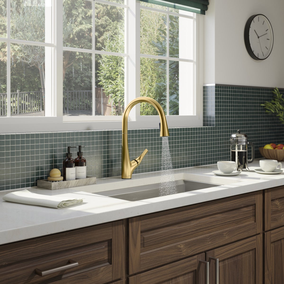 NEW Kohler Bevin Gold Pull-Down Kitchen Faucet