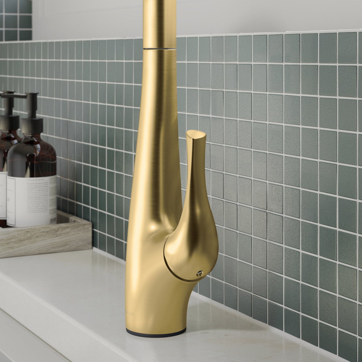 NEW Kohler Bevin Gold Pull-Down Kitchen Faucet