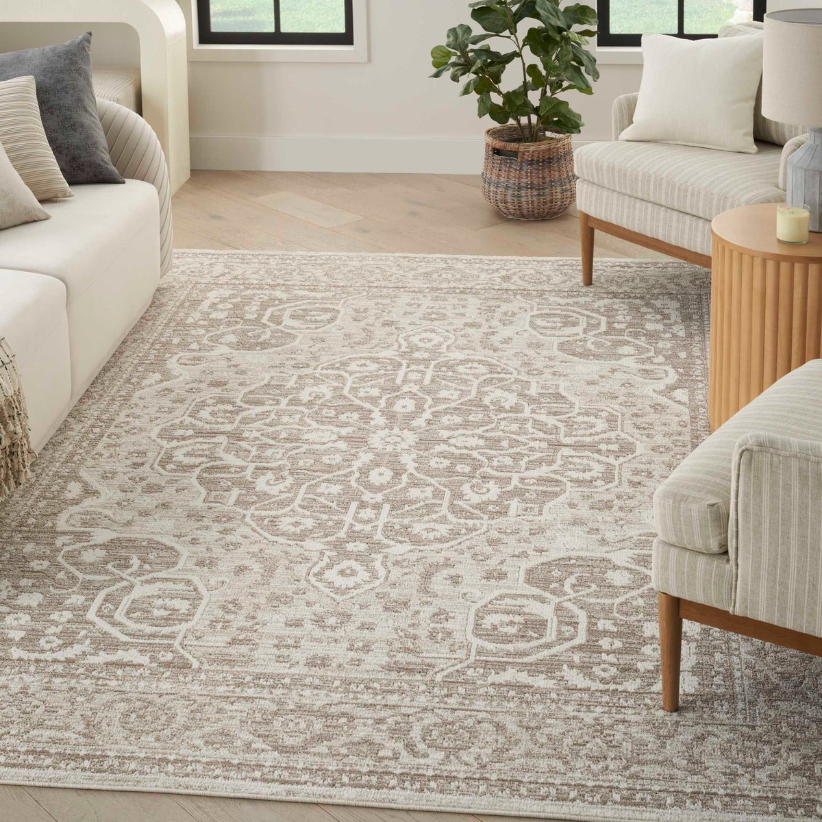 Reclaimed Rug Collection, Crescent, Ivory Beige, 8' x 10'