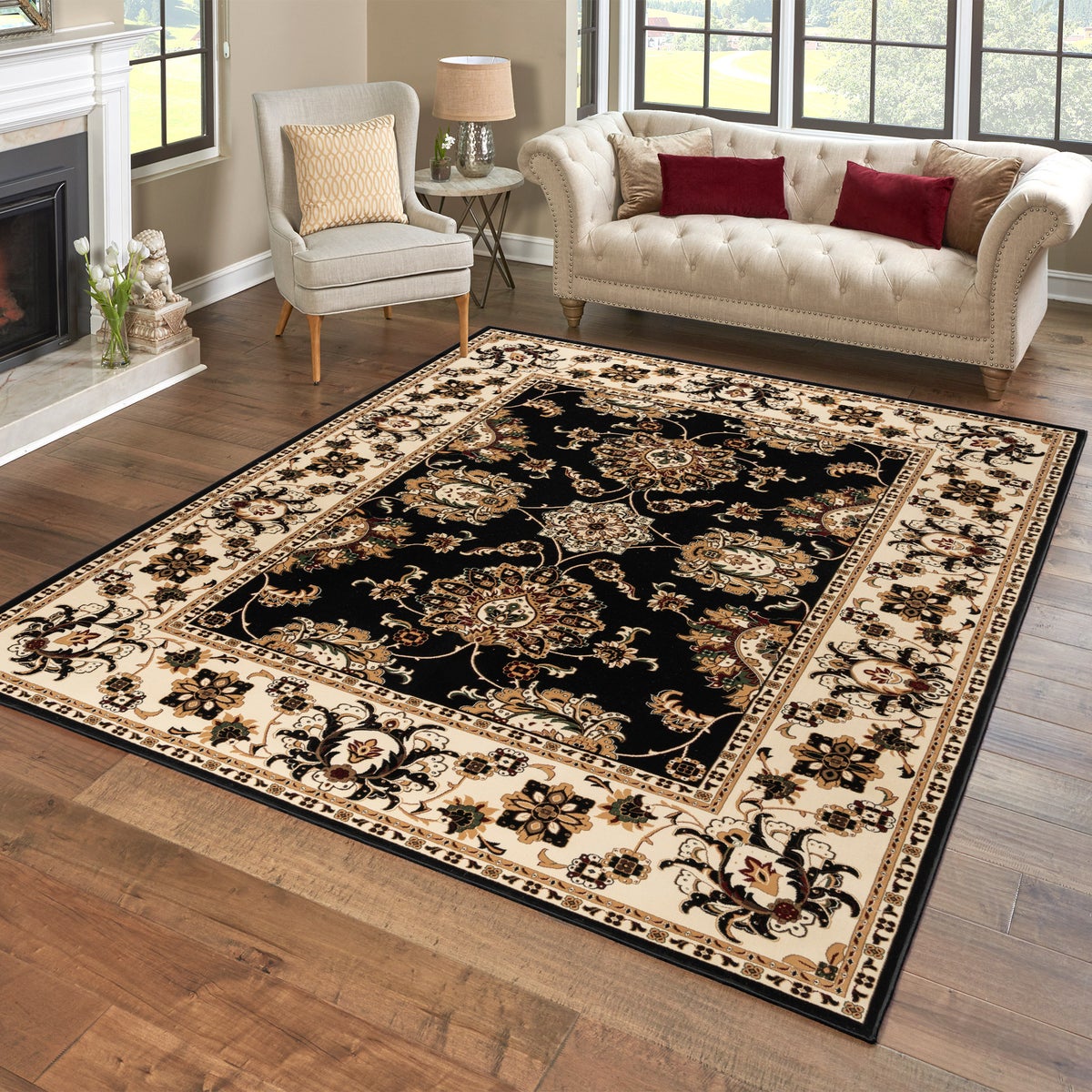 Thomasville Timeless Classic Rug Collection, Minerva Black, Rug Size: 7 ft. 10 in. x 10 ft