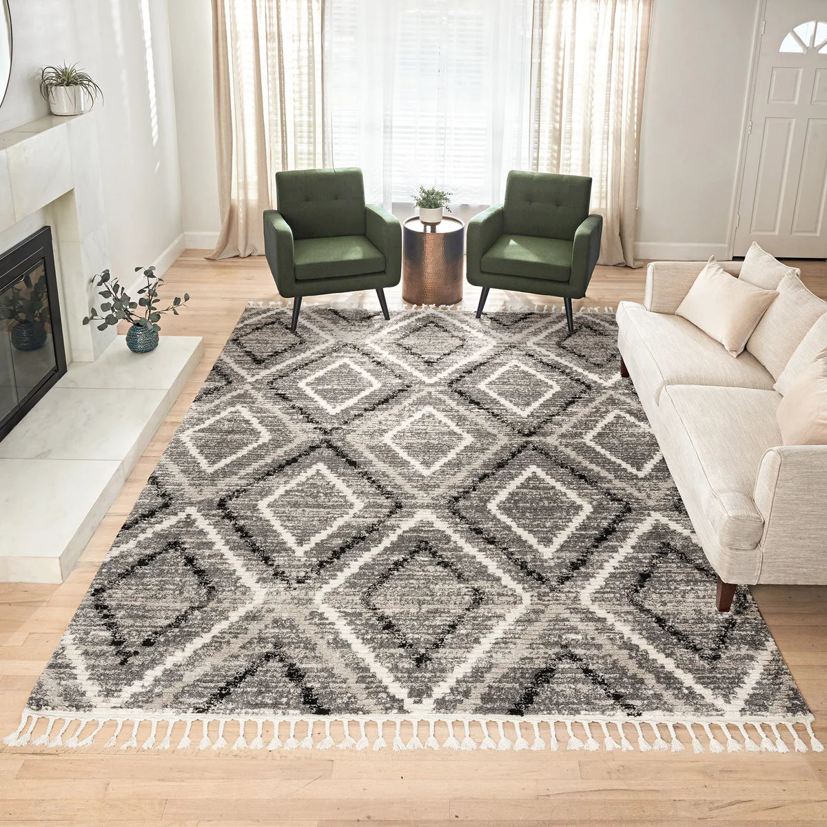 Rowan 5X7 Area Rug, Janan, Gray - Retail $119