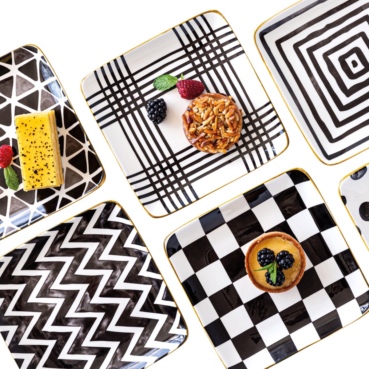 overandback Appetizer Square Plates 6-pack