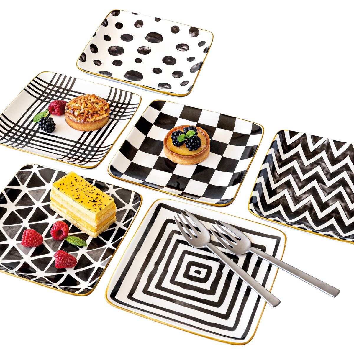 overandback Appetizer Square Plates 6-pack