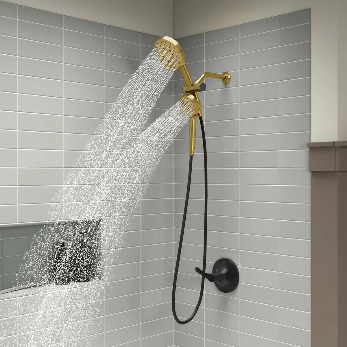 Kohler Prone, Gold - 3-in-1 Multifunction Shower Head with PowerSweep - Retail $99