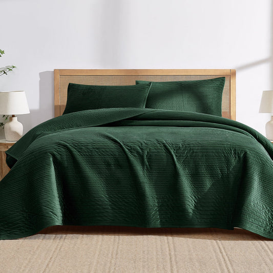 Brooklyn Loom 3-piece Velvet Coverlet Set -