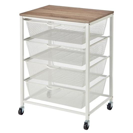 NEW - 4-Drawer Mesh Rolling Cart