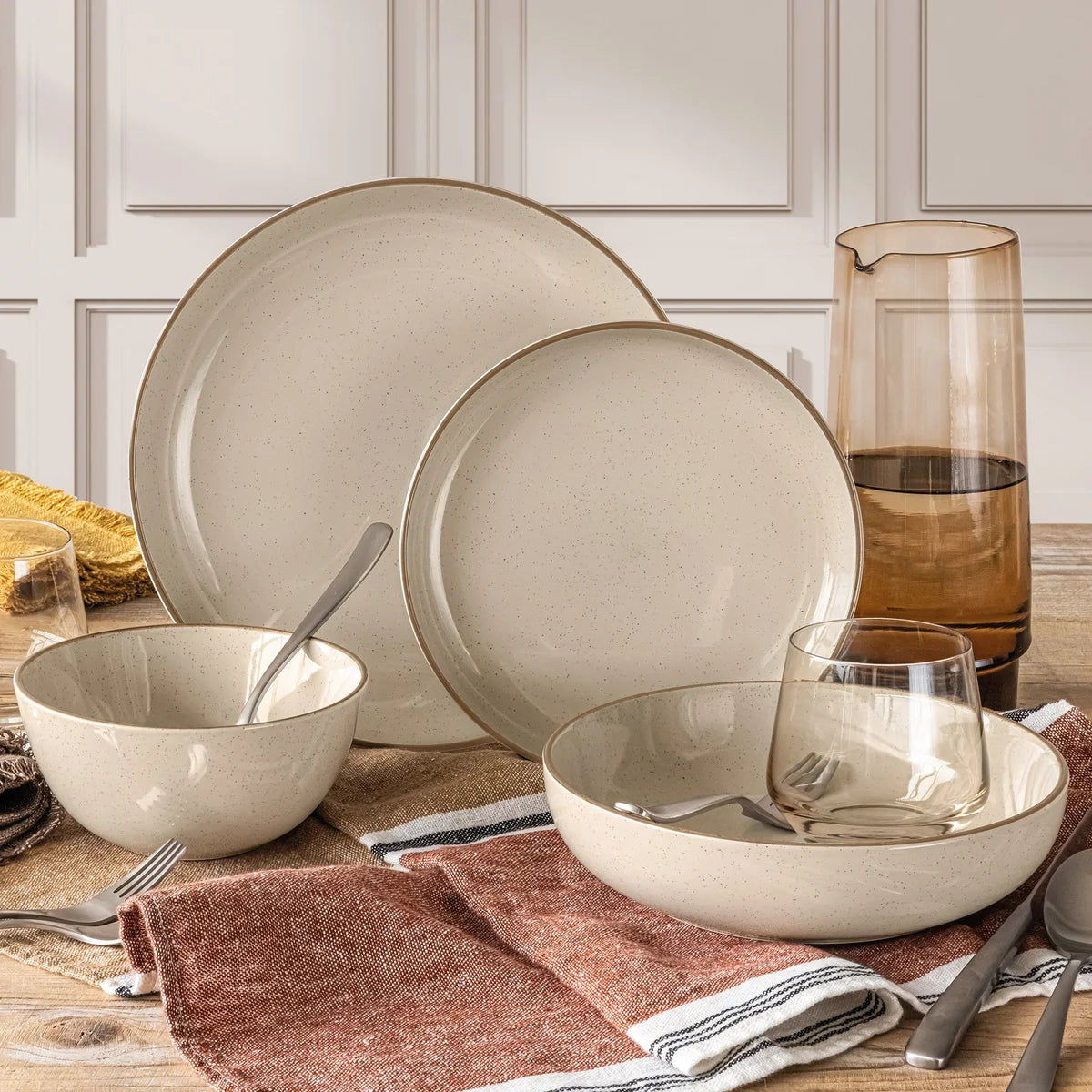 Over&back Options Linen 16-piece Dinnerware Set - Retail $46