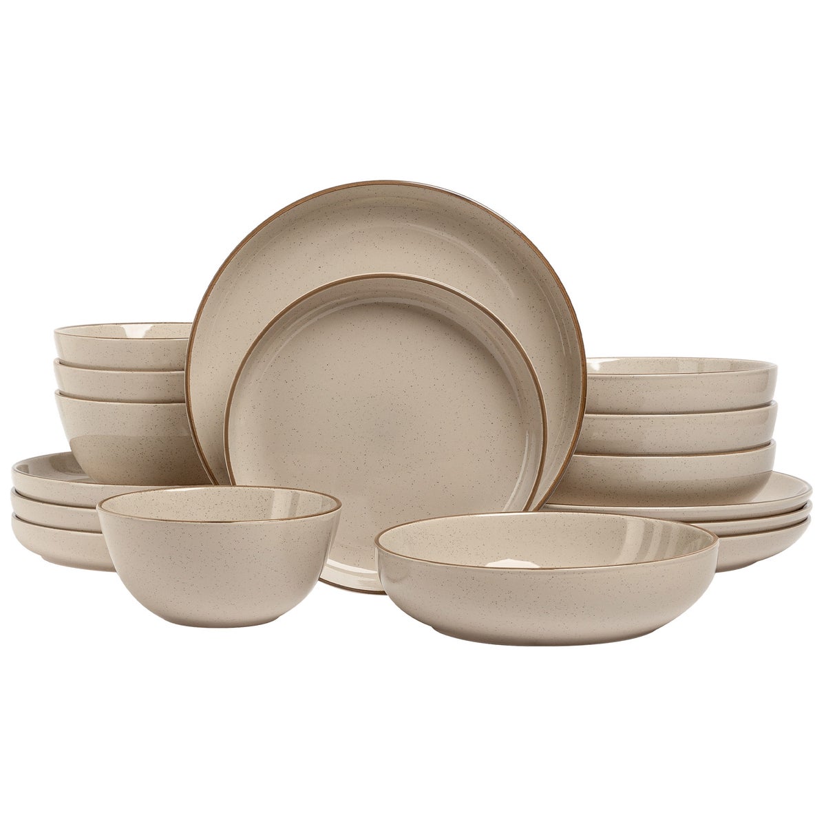 over&back Options 16-piece Dinnerware Set - Beige