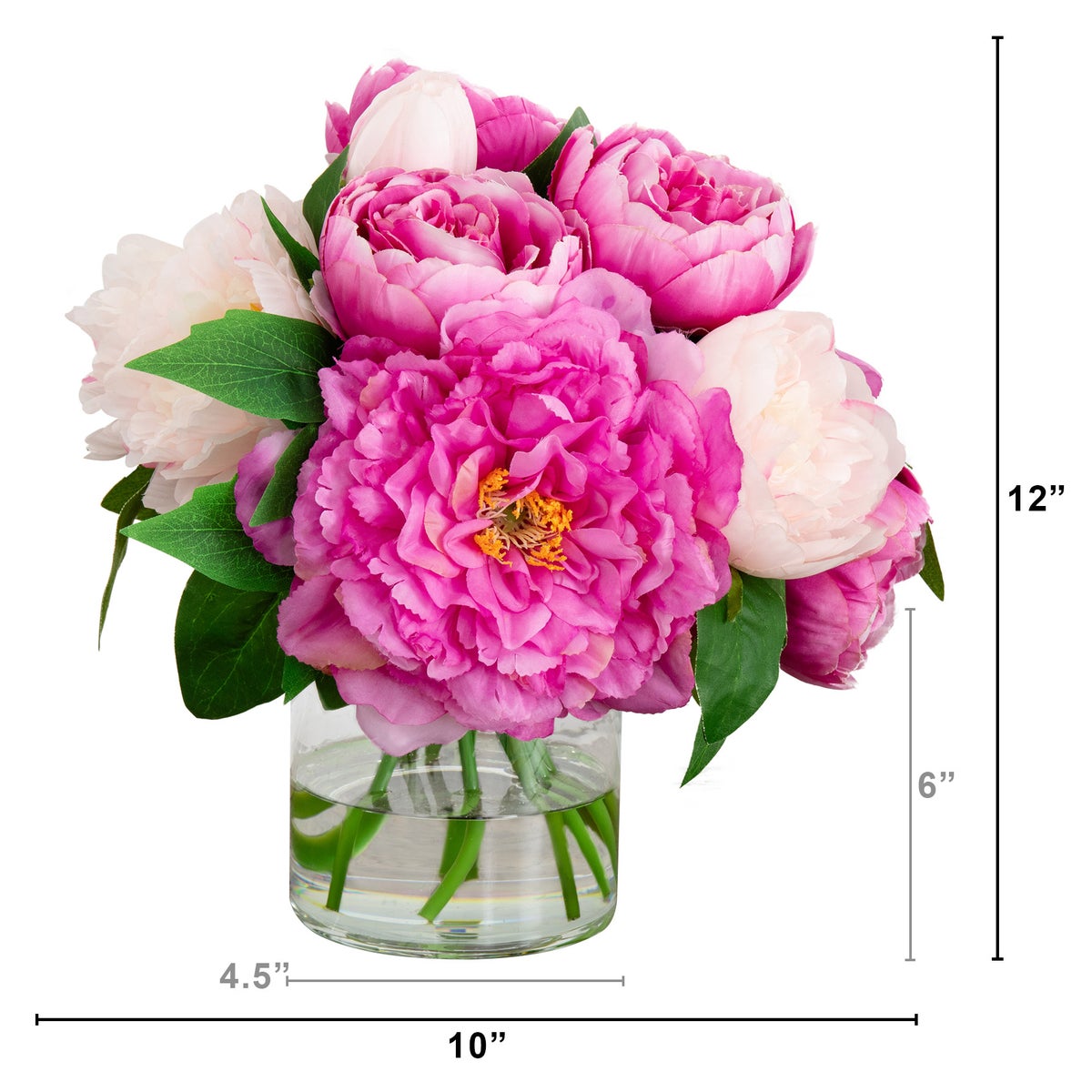 Faux 12” Peony Arrangement - Retail $40