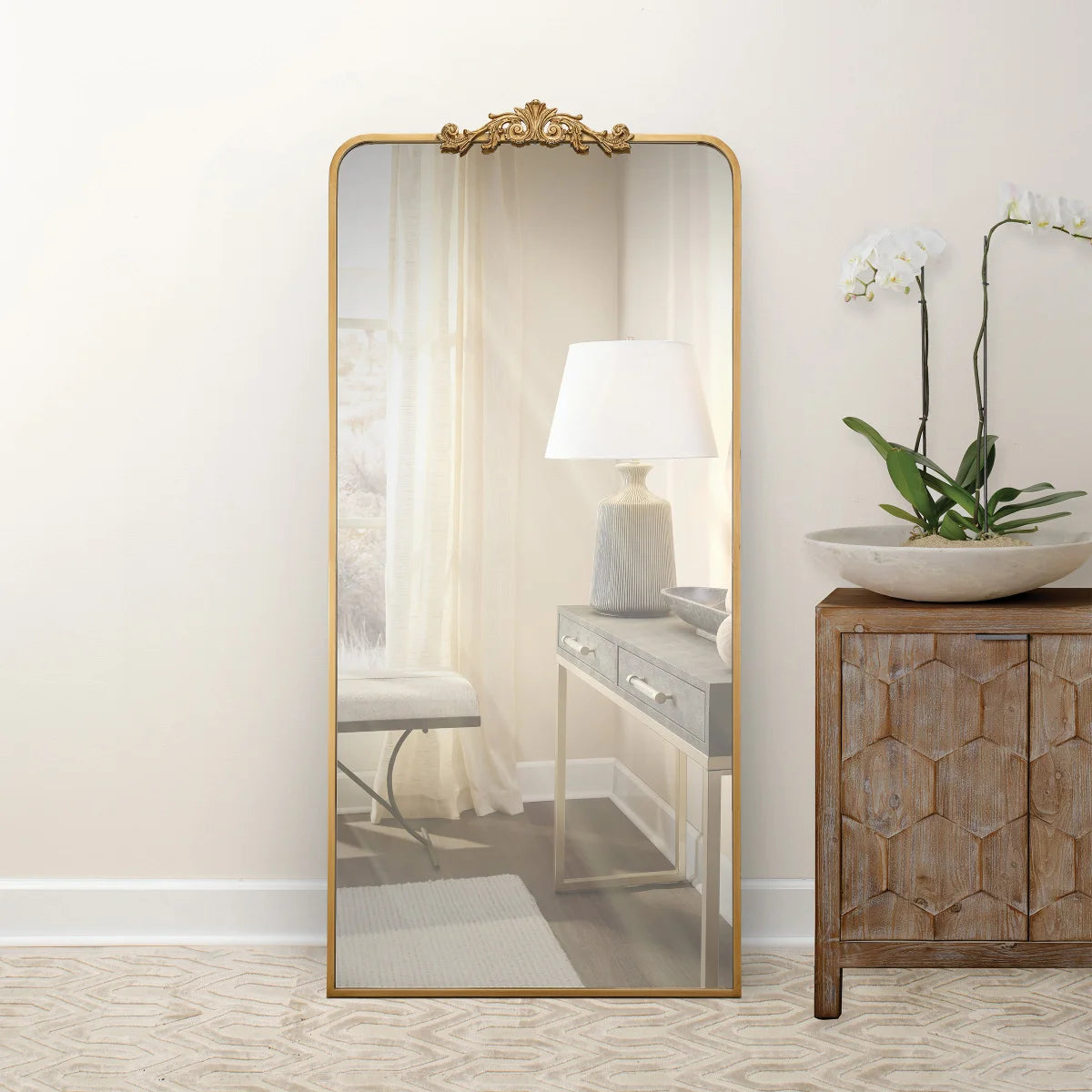 NEW - Ravena Gold Floor Mirror - Retail $249