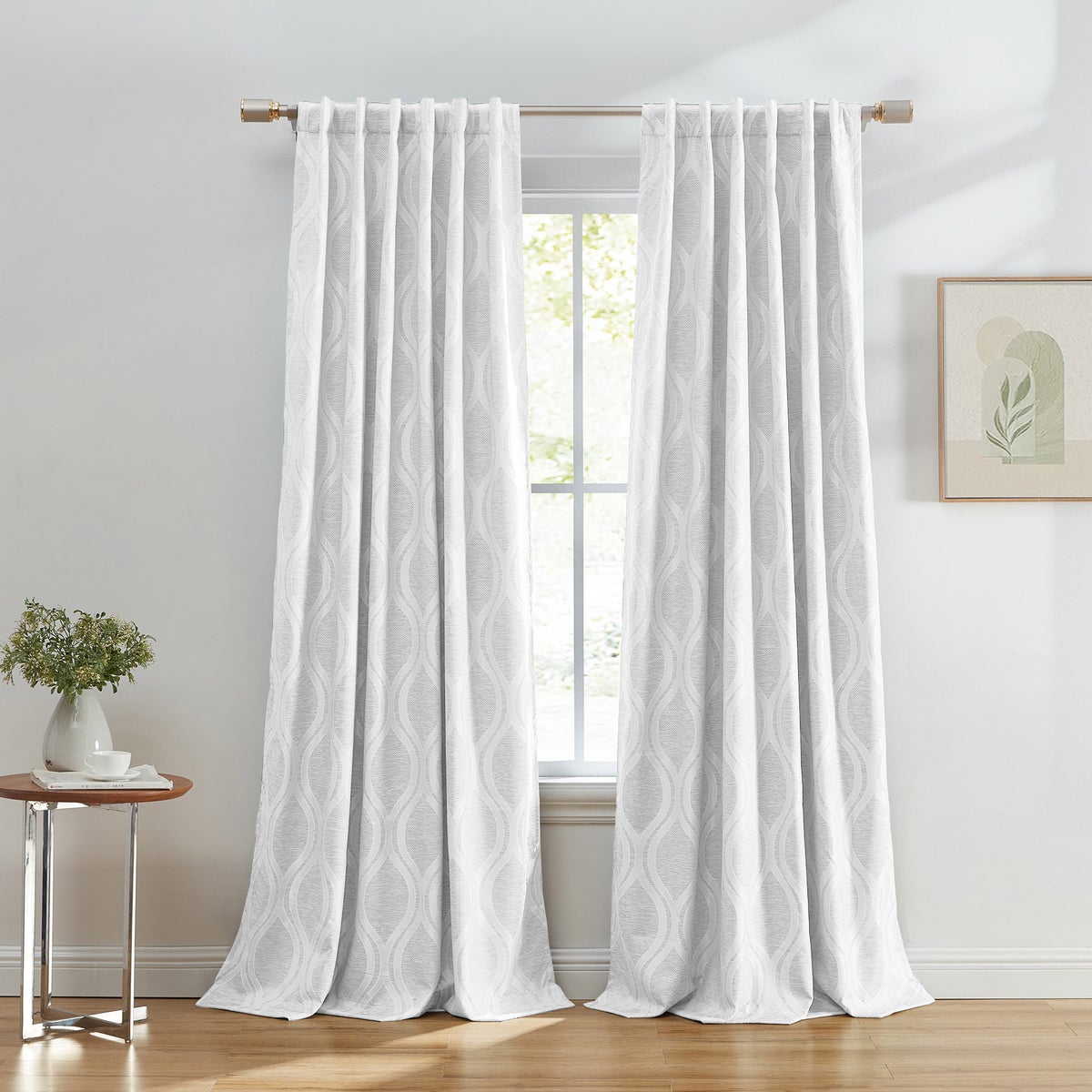 Silk Home Mitchell Blackout Curtains - WHITE