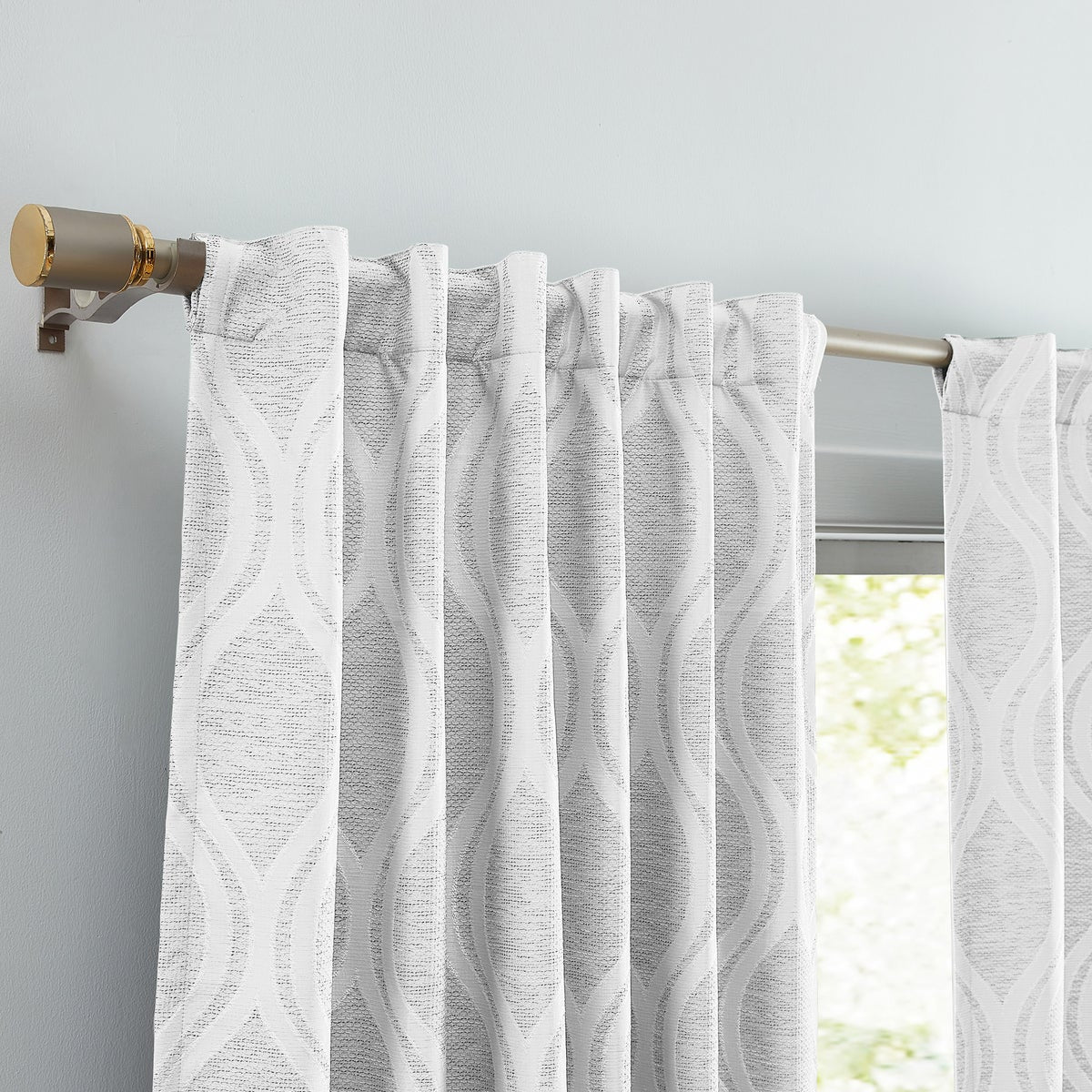 Silk Home Mitchell Blackout Curtains - WHITE