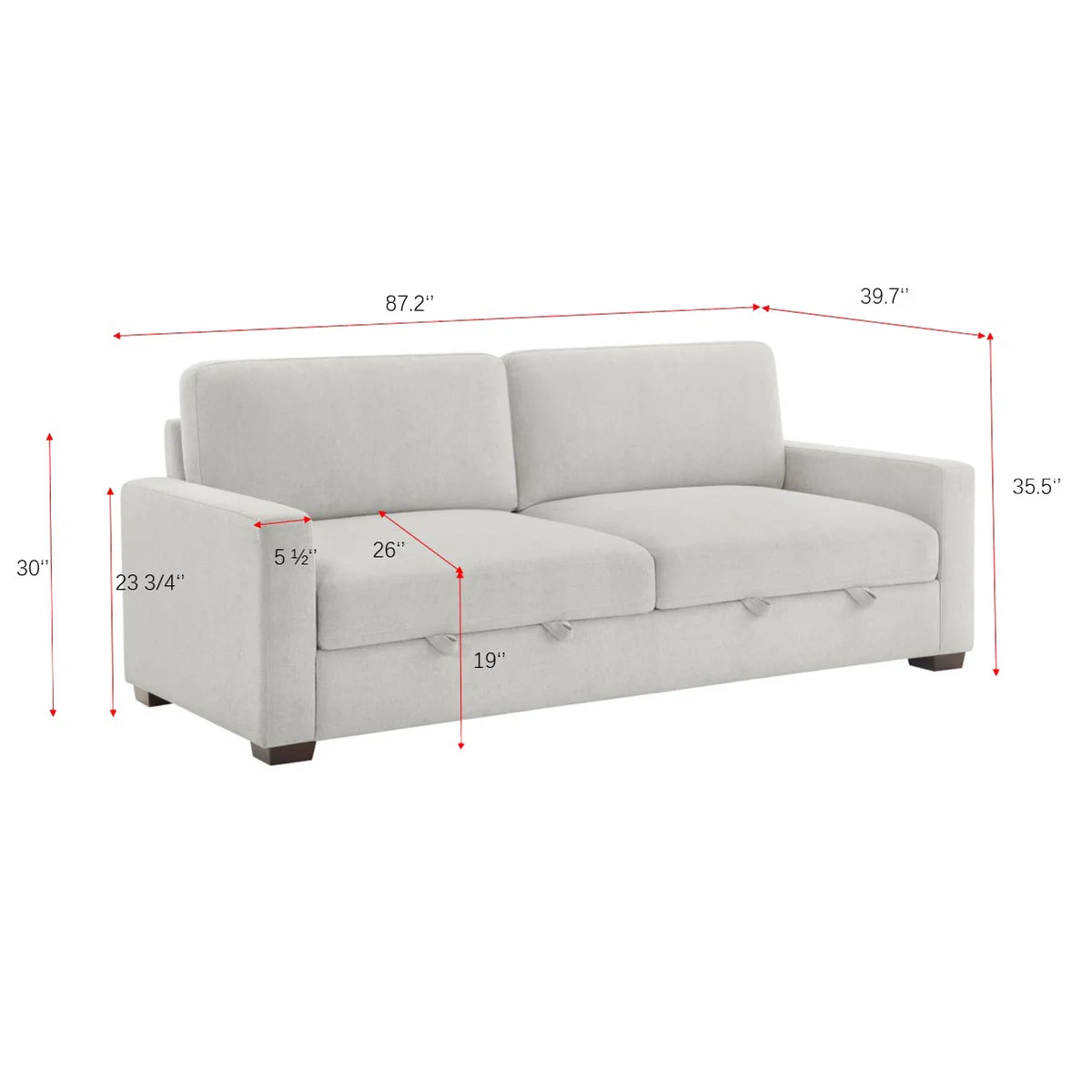 Thomasville Lambert Fabric Sofa with 2 Storage Seats - Retail $700