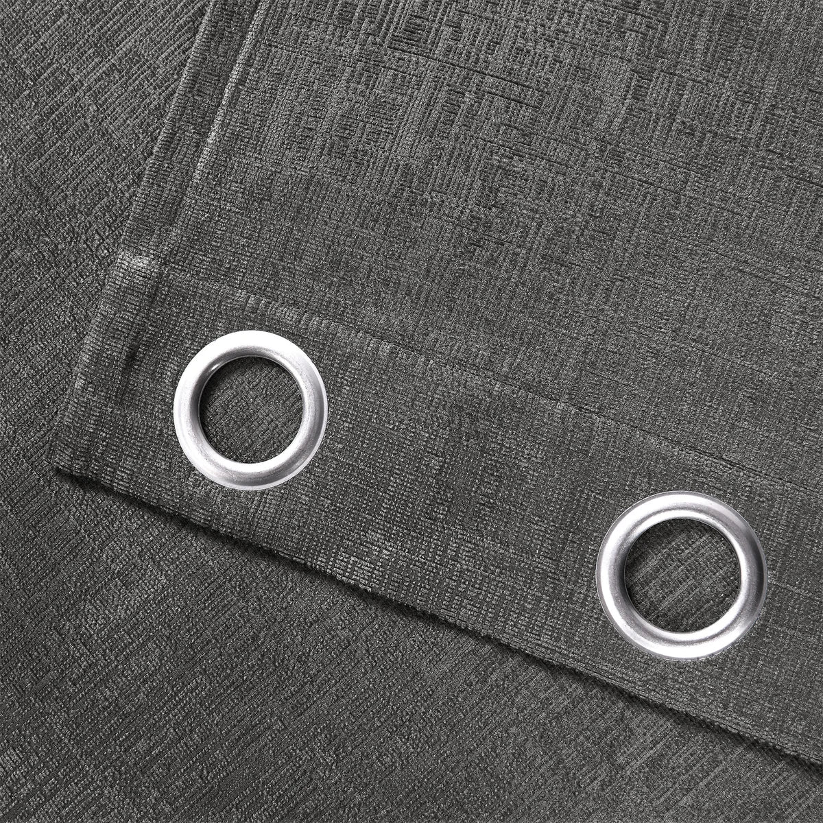 SUN+BLK Gray Buckingham Chenille Total Blackout Curtain Panel Pair - Retail $24