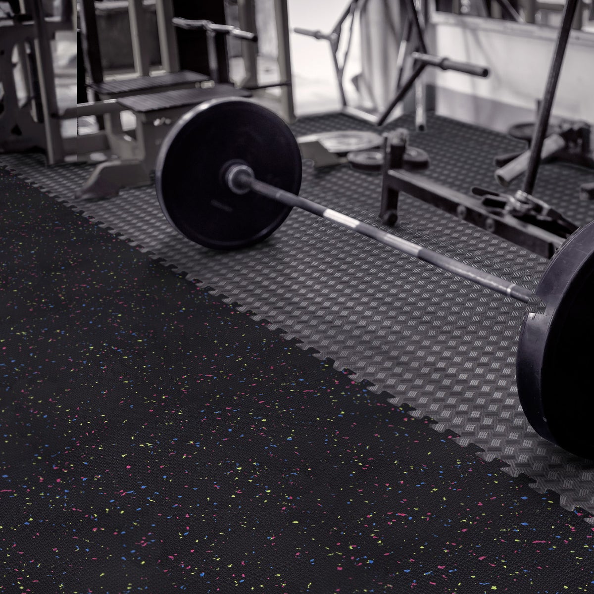 Norsk Dual Density Reversible Gym Flooring, 48 sq ft., 24 in. x 24 in. Foam Mats - Retail $125